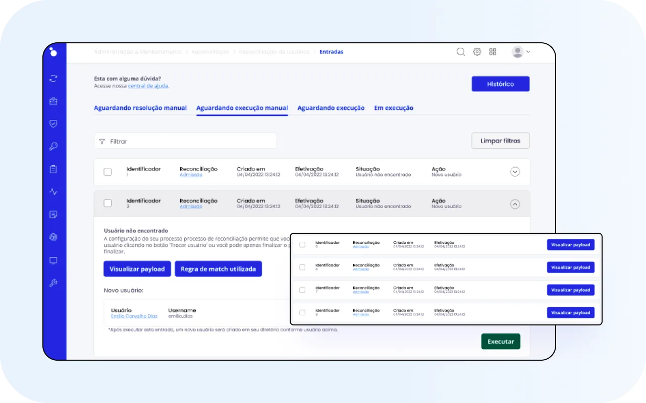 Imagem da tela de controle de funcionários