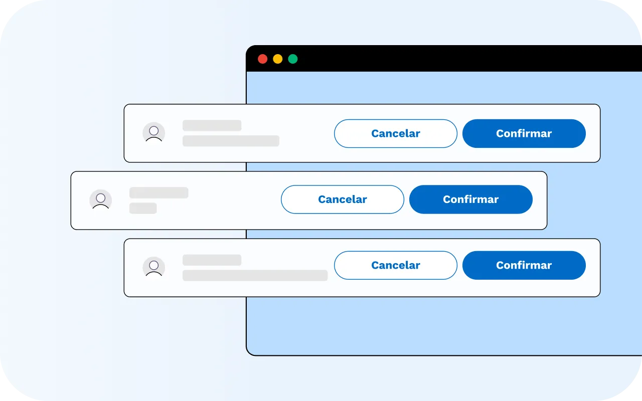 Ilustração da tela de exceções