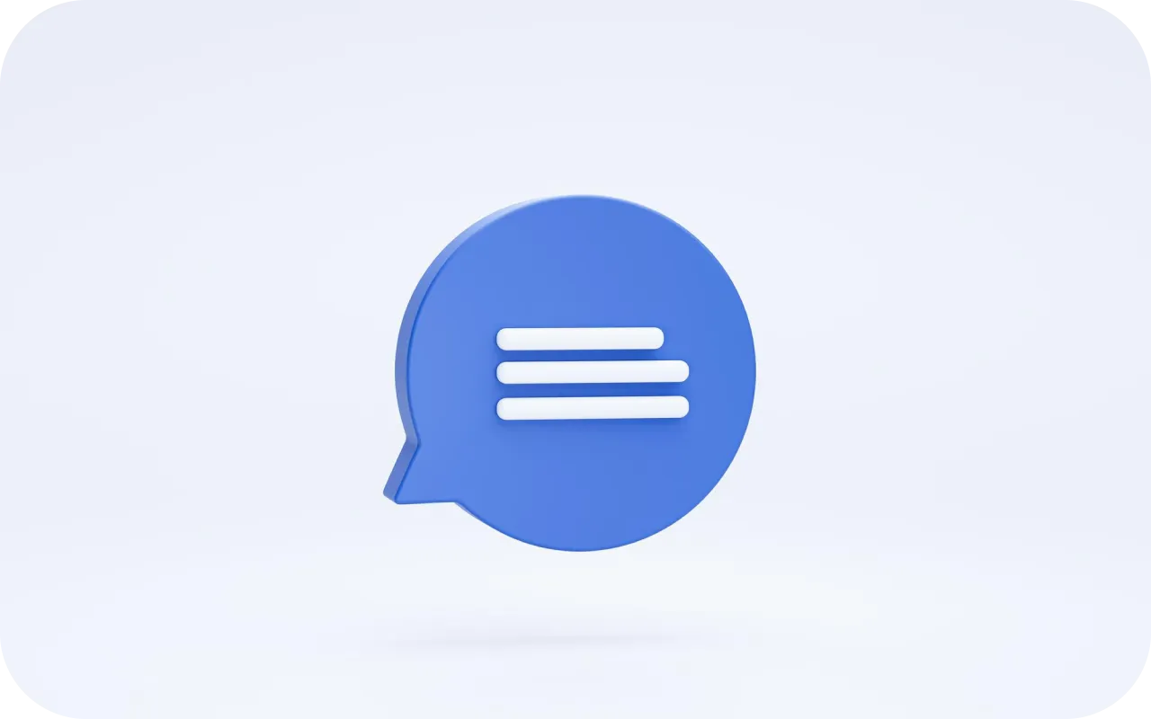 Ilustração de um texto dentro de um balão de conversa