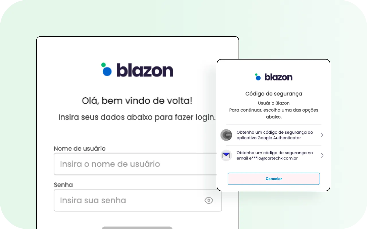 Imagem da tela de login do Blazon